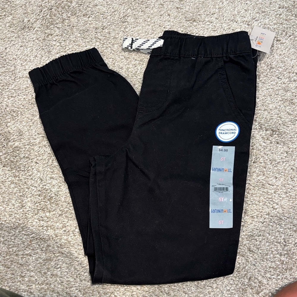 Garanimals Black Pants with Functional Drawcord